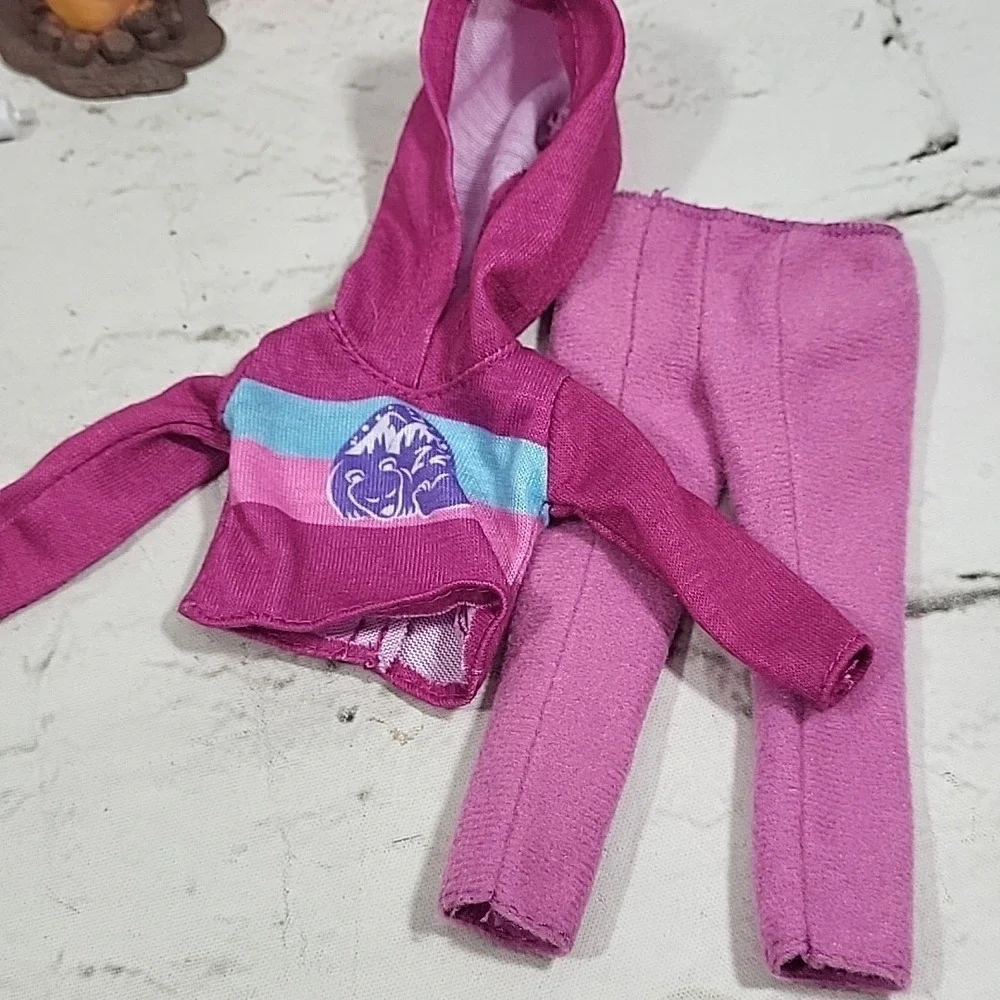 Barbie Camping Lot Sweat Pants Hoodie Hiking Boots Sleeping Bag Fire Lantern Dog